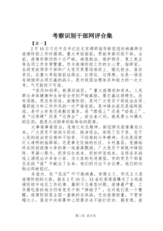 考察识别干部网评合集