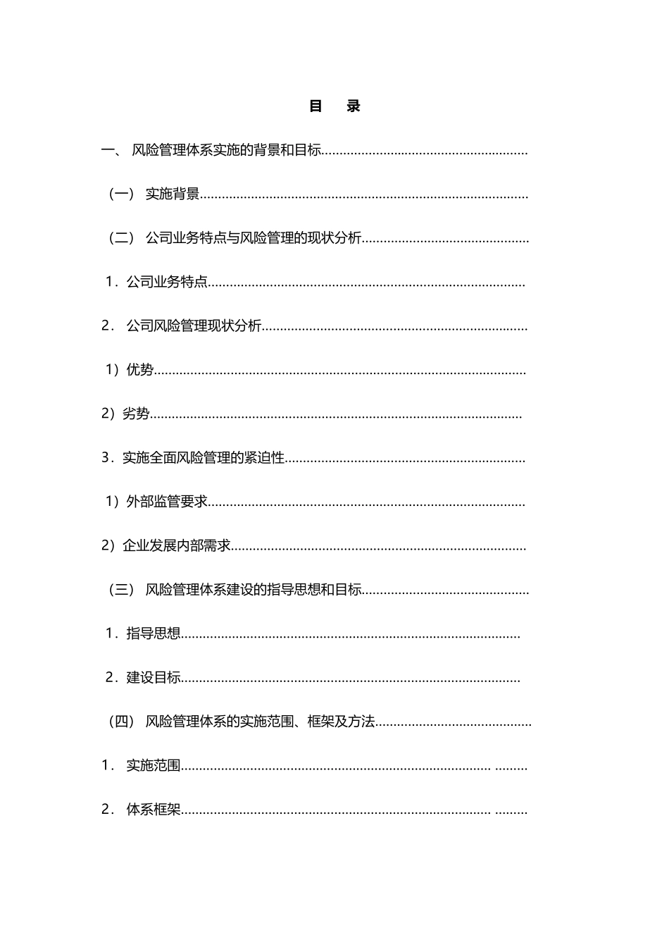 全面风险管理项目实施方案(模板)_第1页