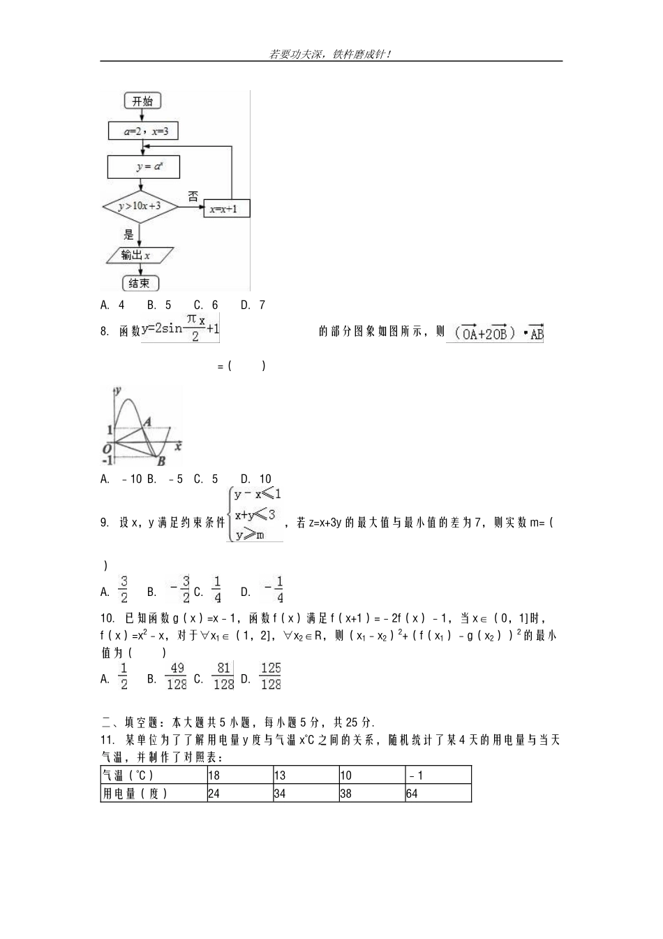 全国卷-2019年最新高考数学(文科)总复习仿真模拟试题及答案解析一_第2页