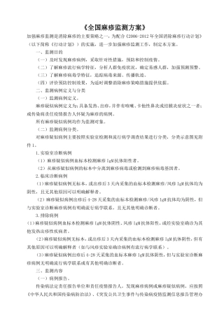 全国麻疹监测方案