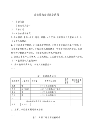 企业能效分析报告提纲完整版