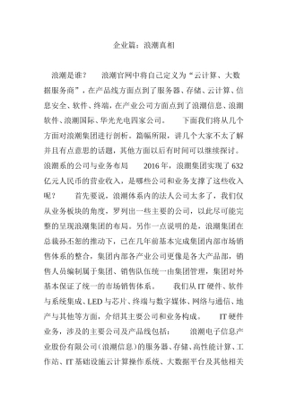 企业篇：浪潮真相