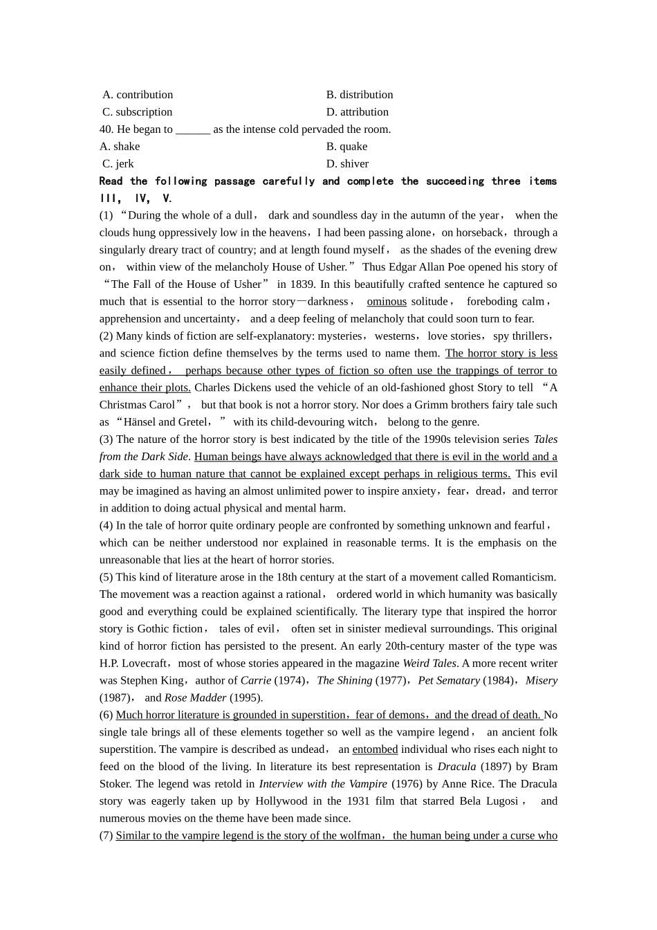 全国2012年1月自学考试高级英语试题_第3页