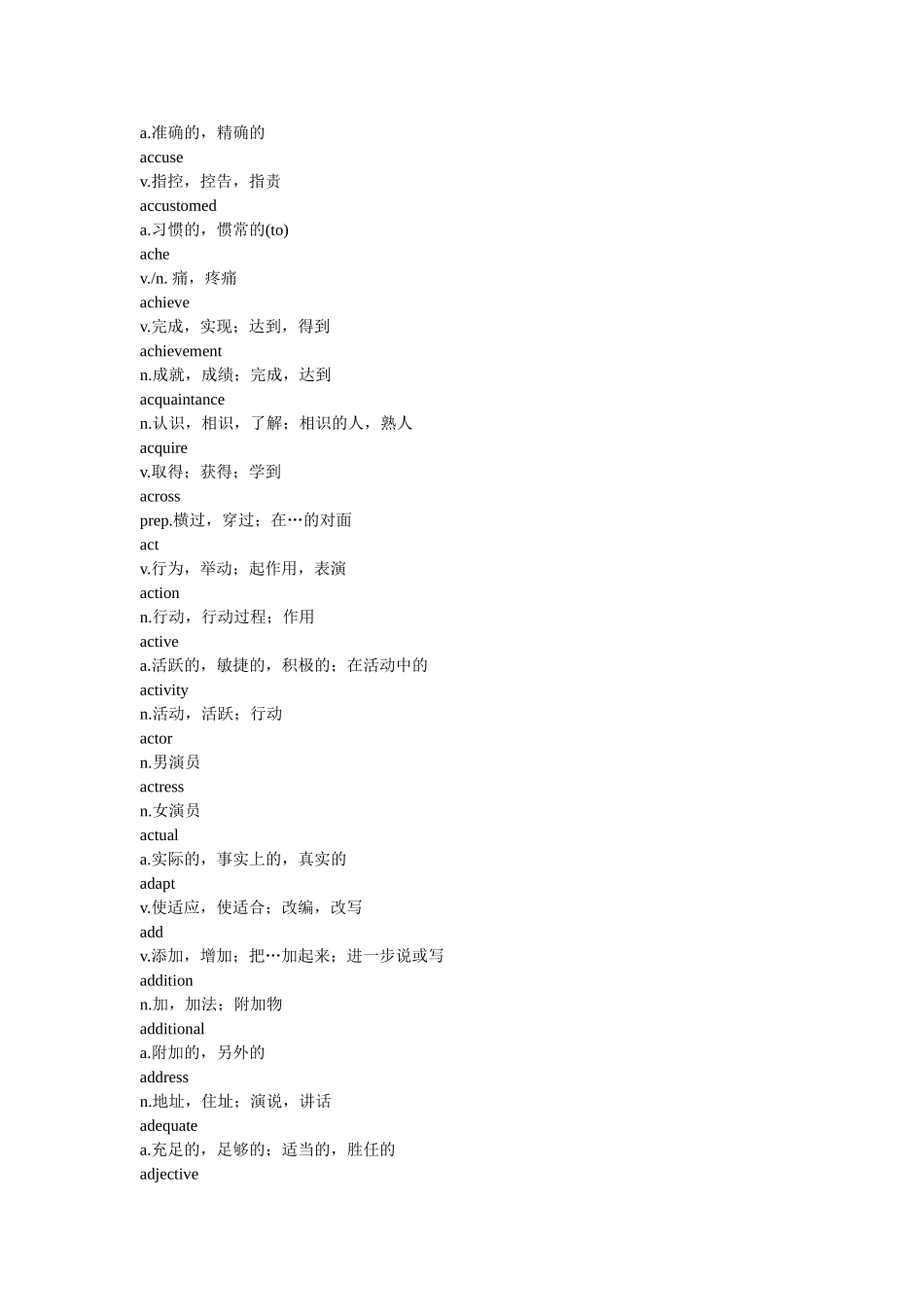 全国成人高考(专升本)英语大纲词汇_第2页