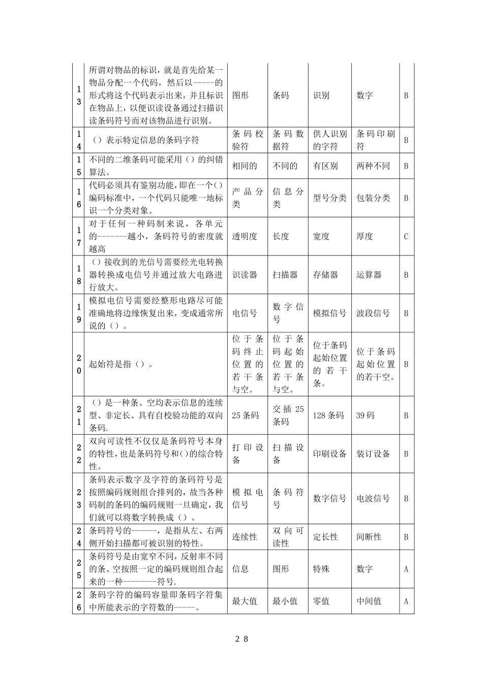 全国大学生条码自动识别知识竞赛练习题_第2页
