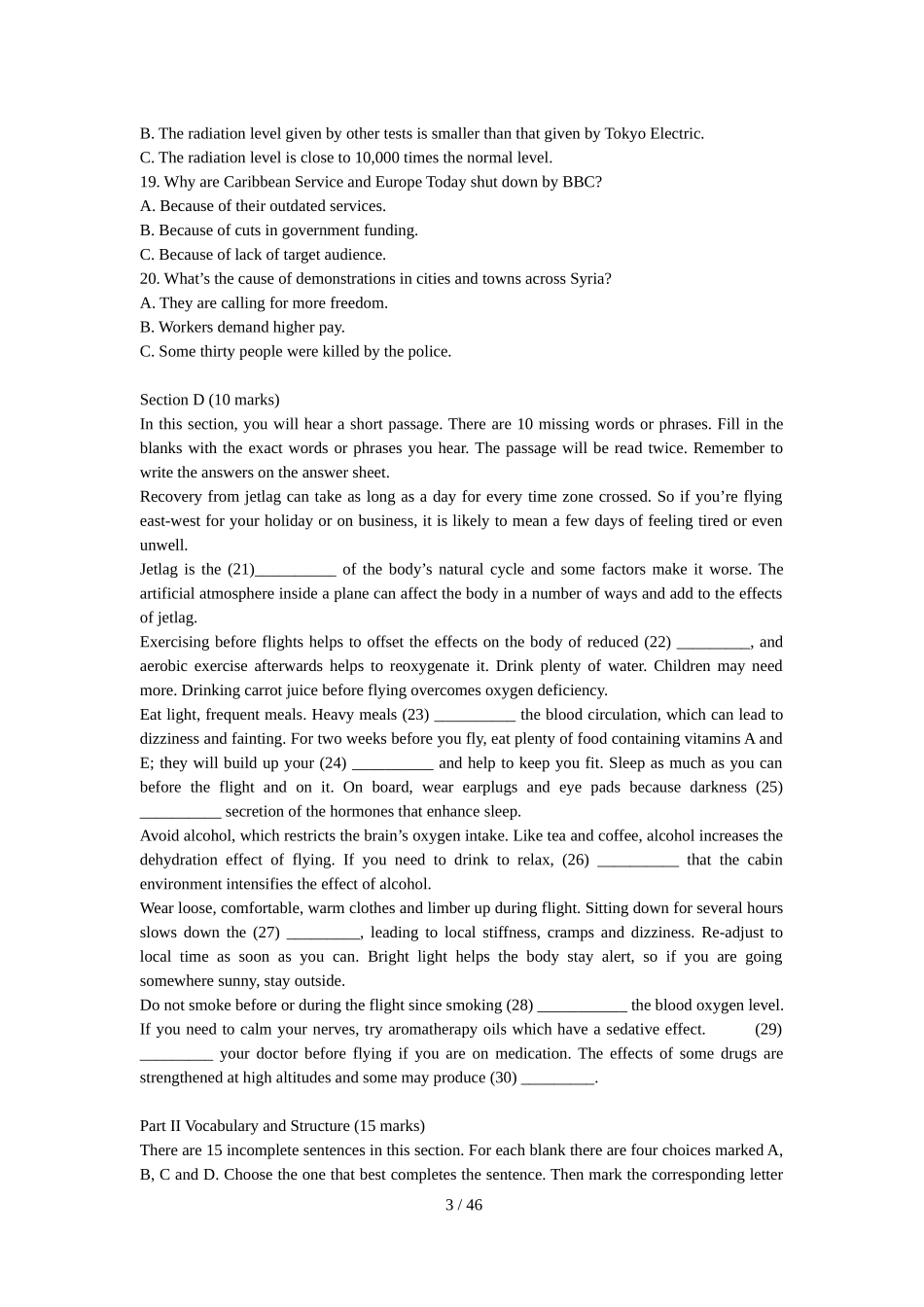 全国大学生英语竞赛(NECCS)历年真题(含完整答案)_第3页