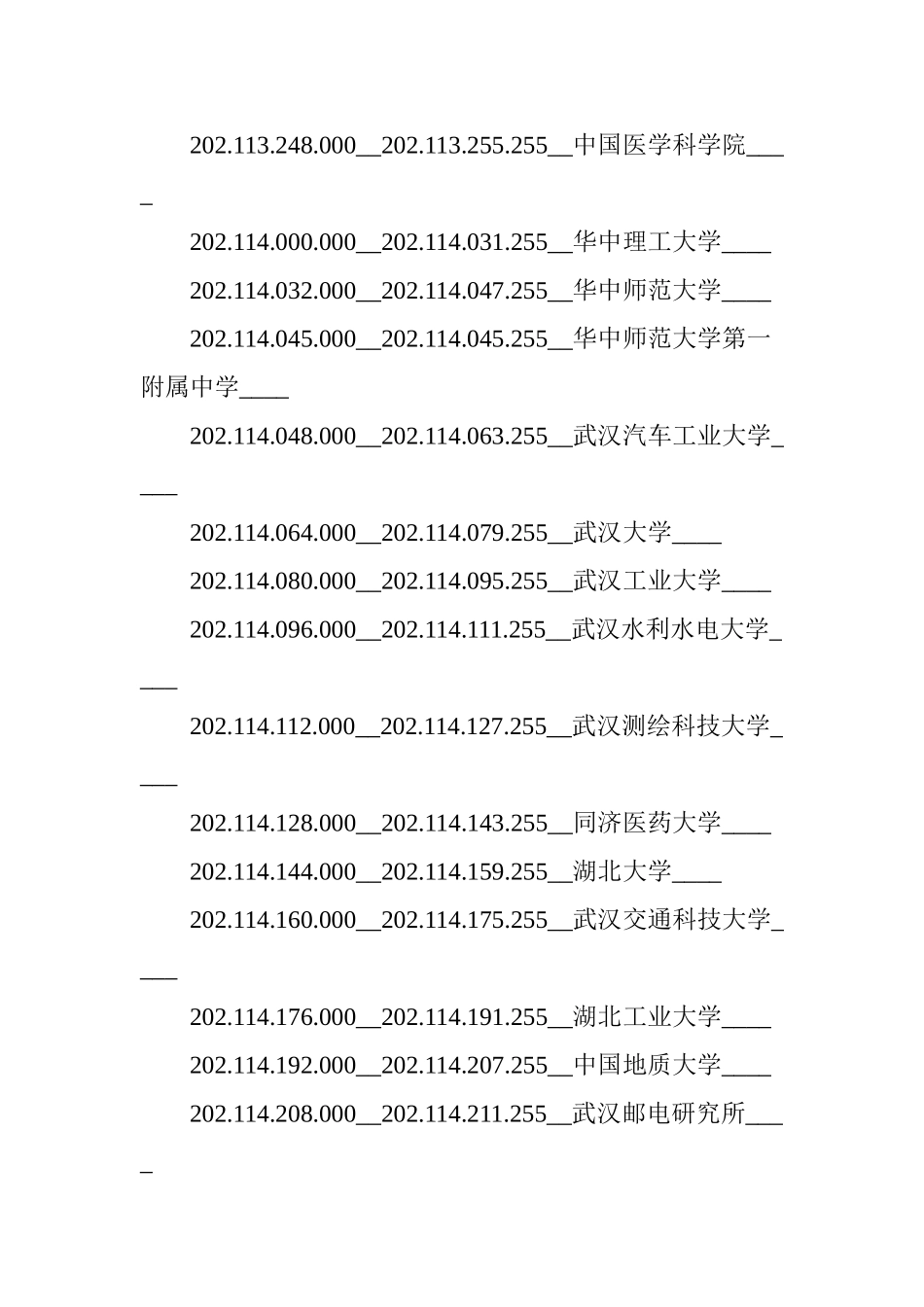 全国的IP地址大全_第3页
