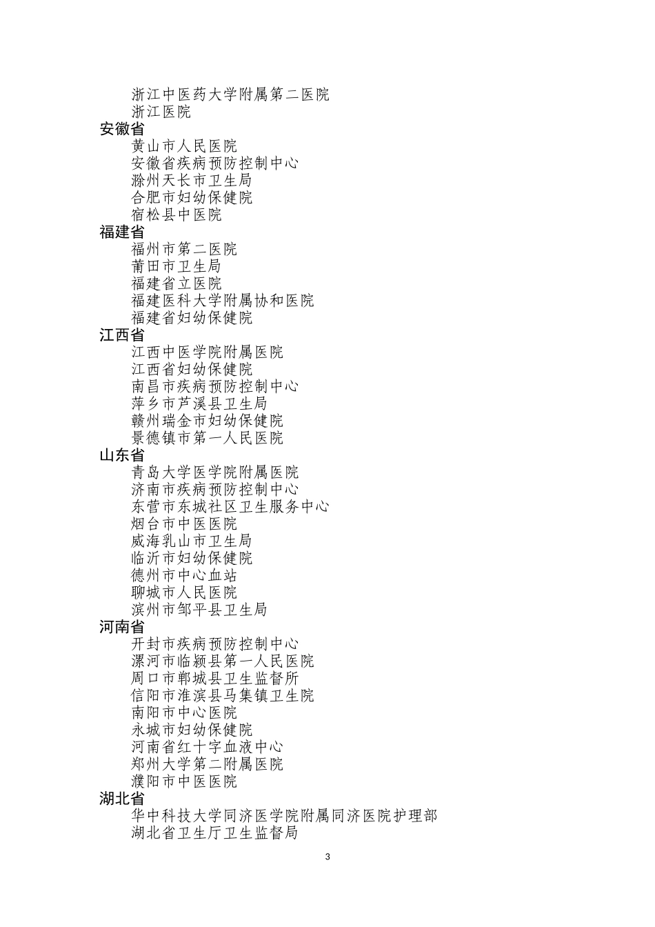 全国卫生系统先进集体拟表彰对象名单(197个)_第3页