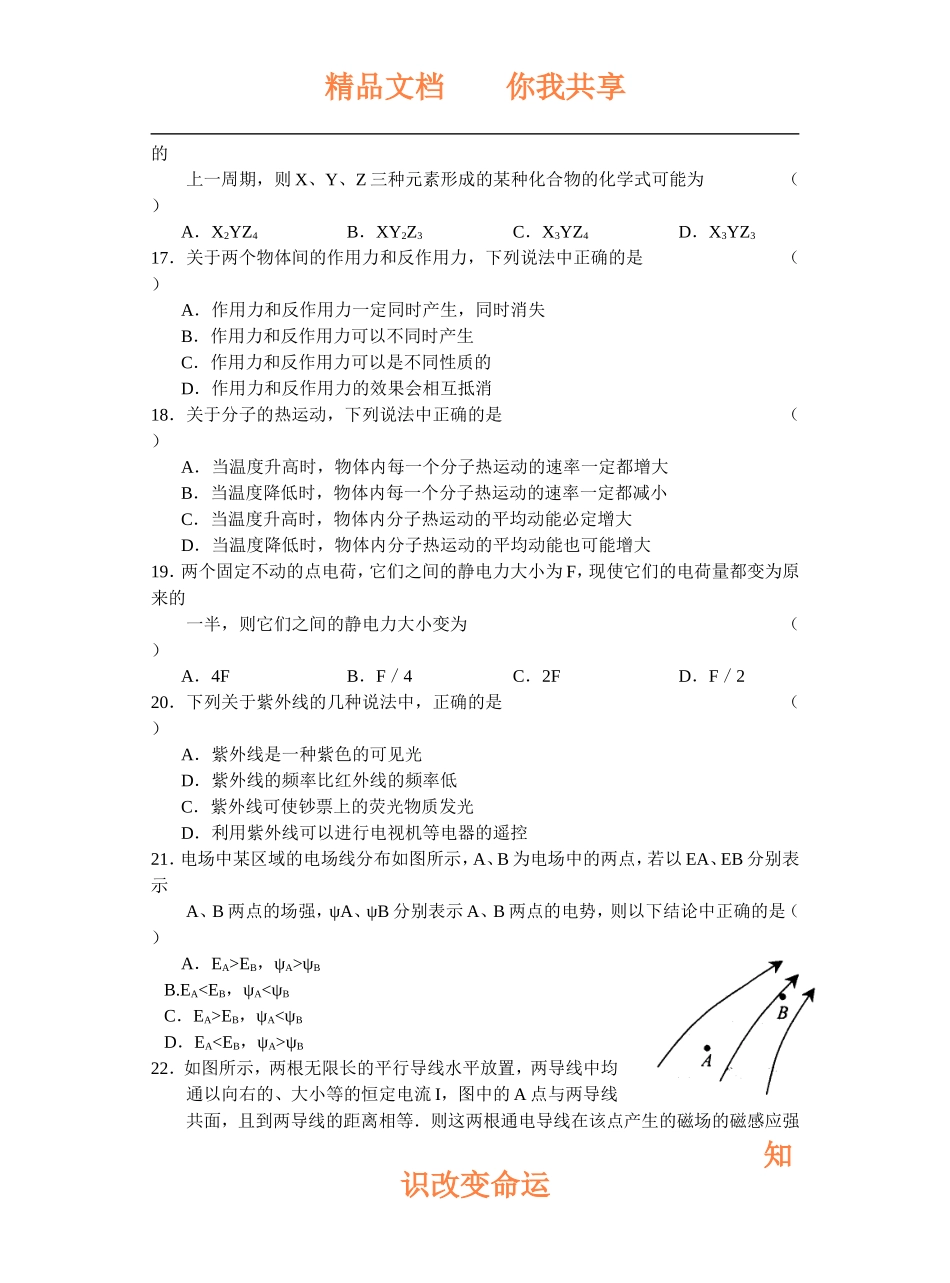 全国高考江苏理综试卷_第3页