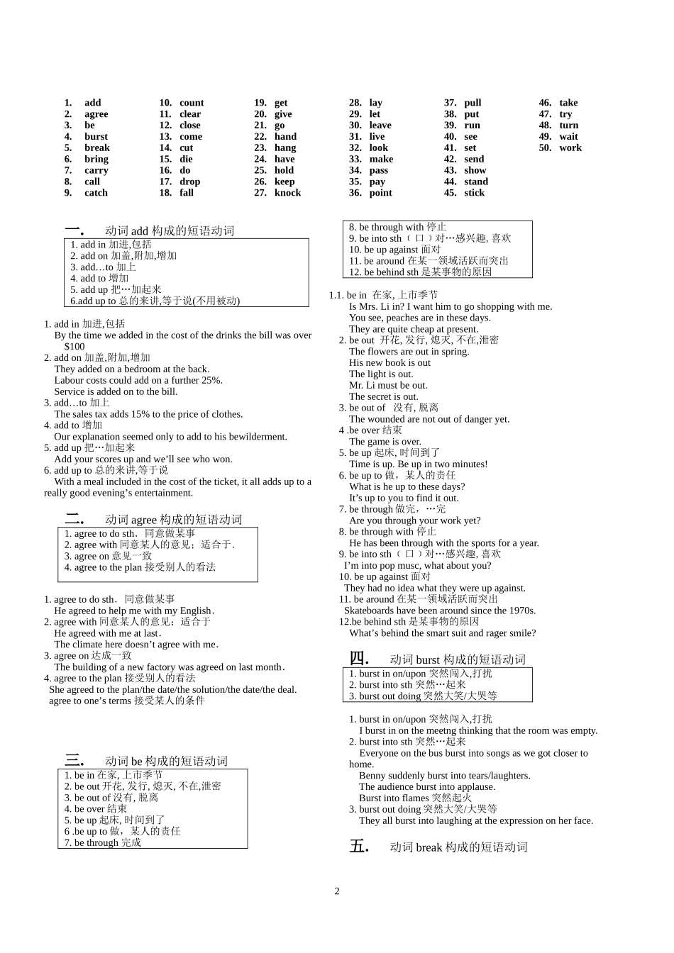 全国高考英语50个高频动词_第2页