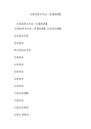 全国高铁火车站一览【组图】