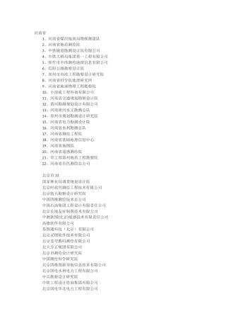 全国物探测绘单位名录