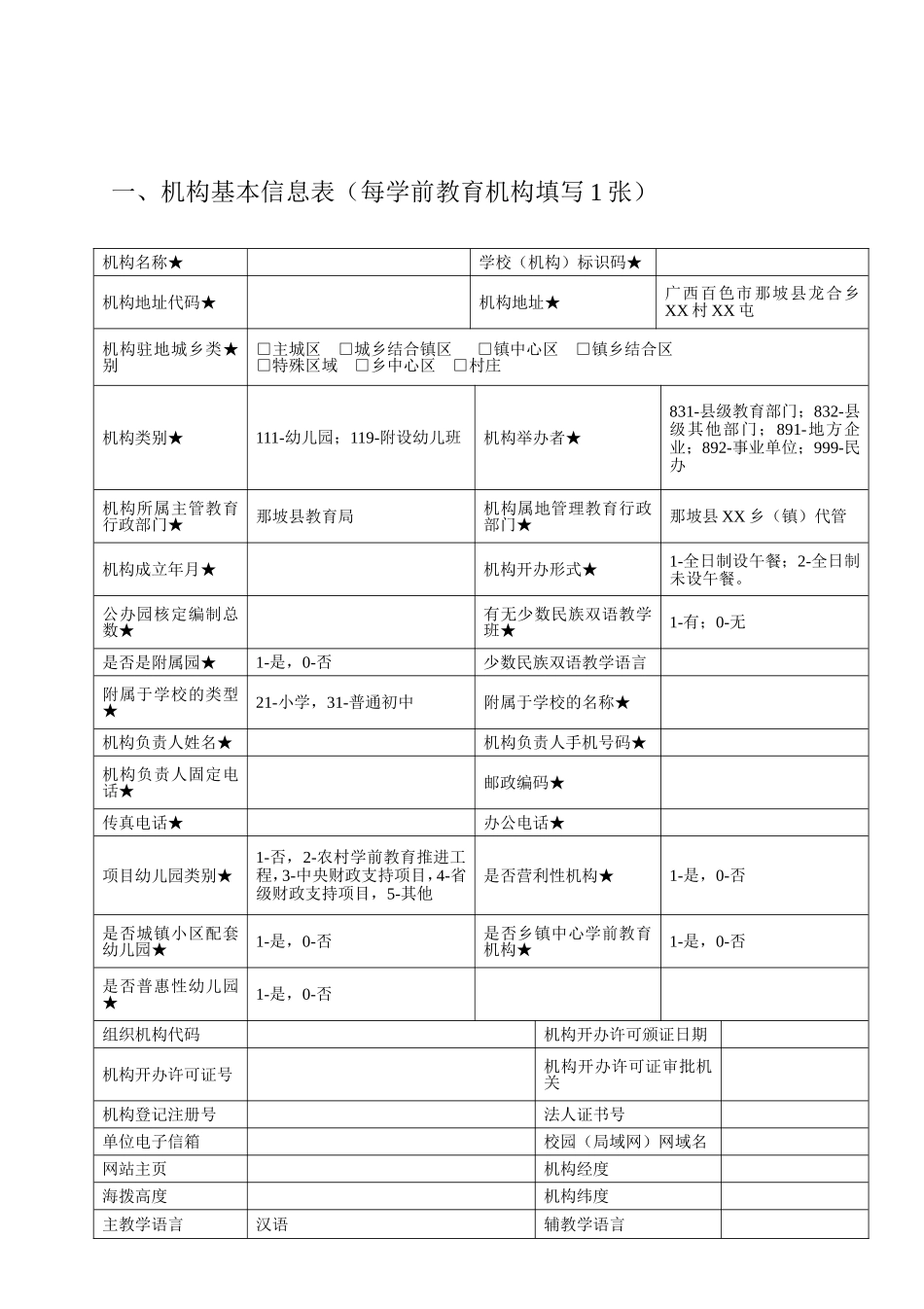 全国学前教育管理信息系统需要填报的表册_第2页