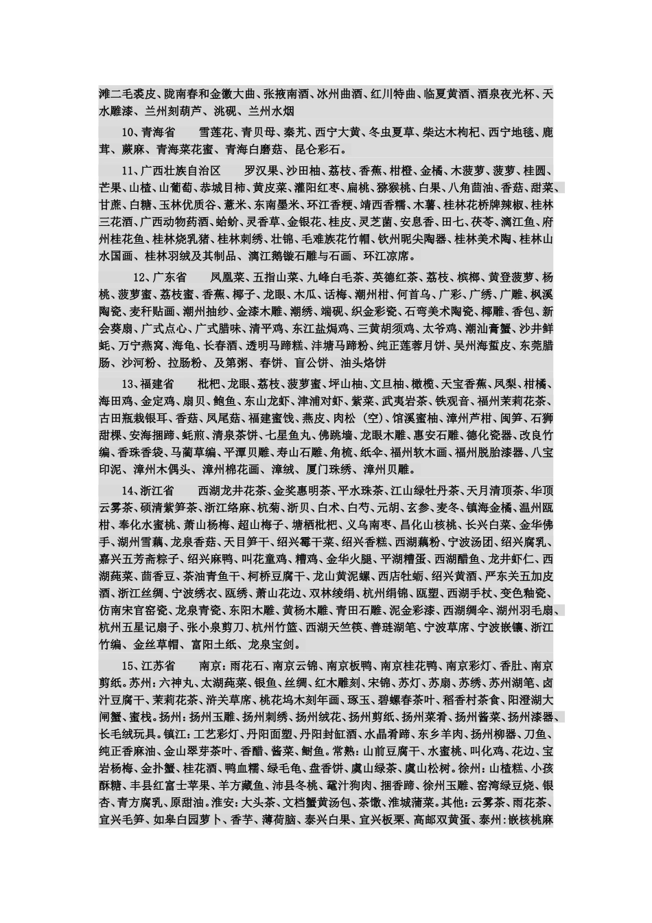 全国各地土特产的种类名称_第2页