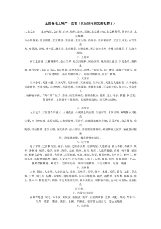 全国各地土特产一览表(同名12941)