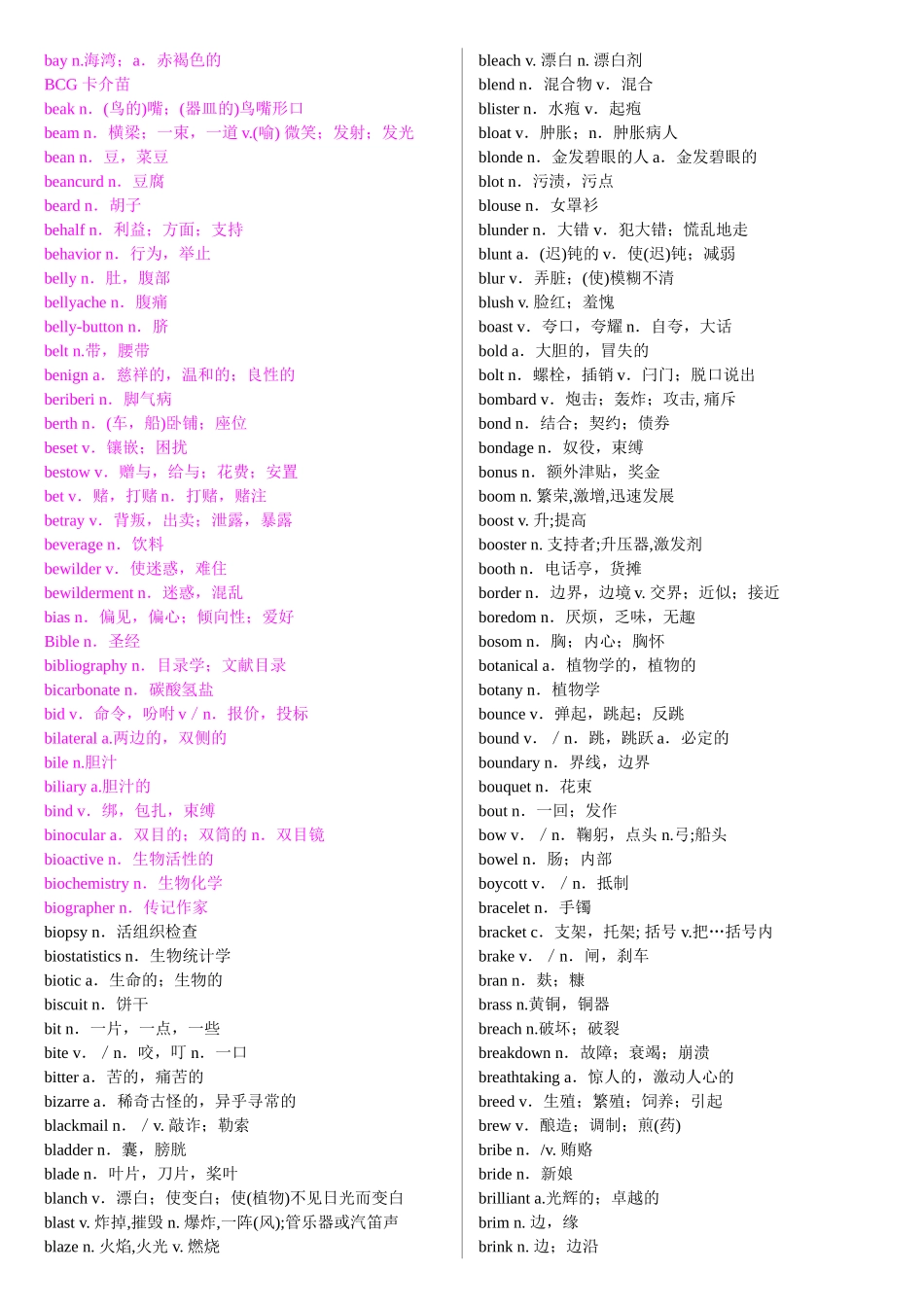 全国医学博士英语统一考试词汇表_第2页
