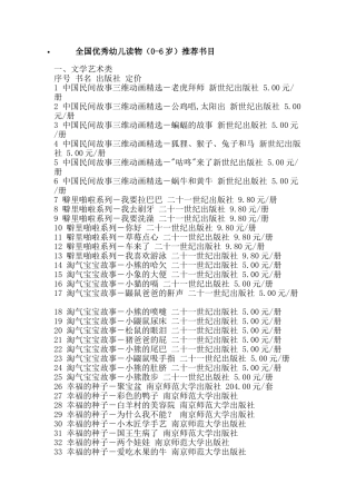 全国优秀幼儿读物