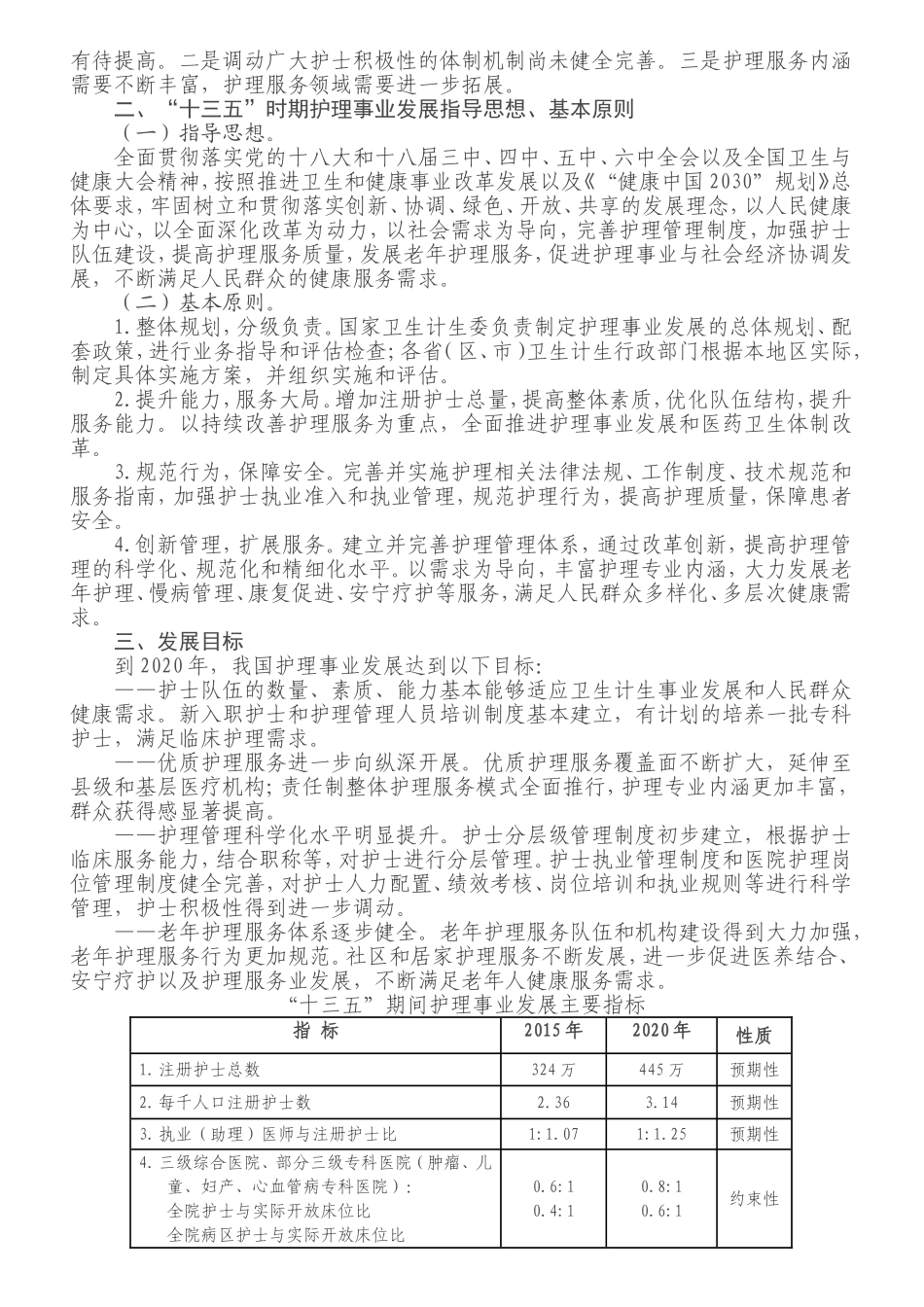 全国护理事业发展规划(2016—2020年)_第2页