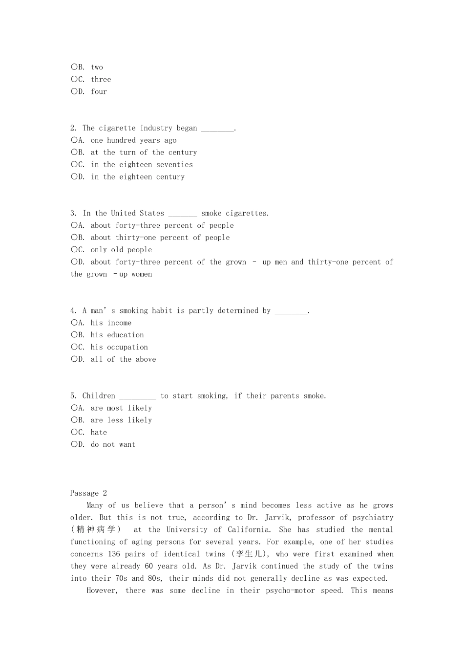 全国职称英语等级考试样题--卫生类_第2页