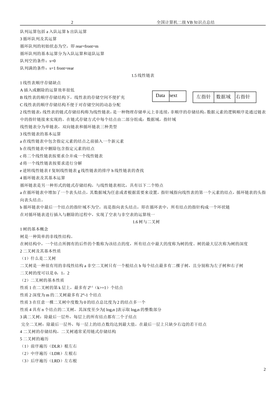 全国计算机等级考试VB知识点总结(全部)_第2页