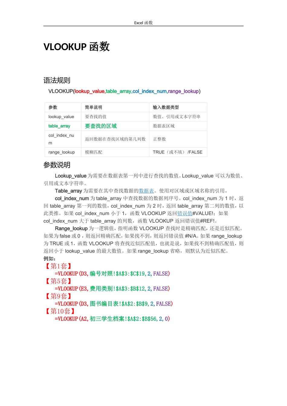 全国计算机等级考试-二级MS-Office高级应用Excel函数总结_第1页