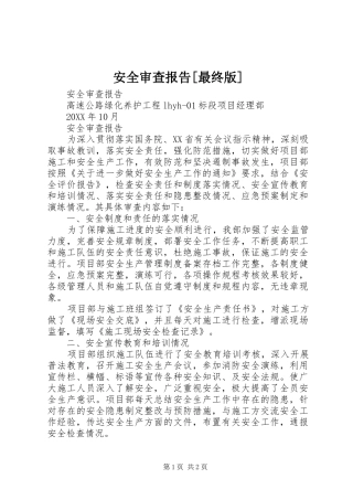 安全审查报告最终版