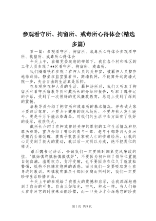参观看守所拘留所戒毒所心得体会多篇