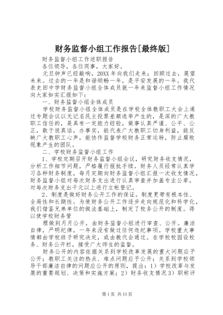 财务监督小组工作报告最终版