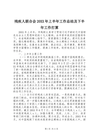 残疾人联合会上半年工作总结及下半年工作打算