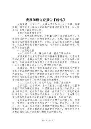 查摆问题自查报告