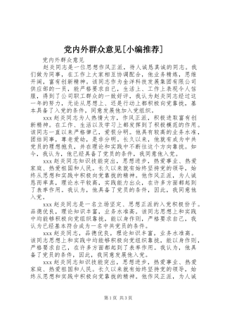 党内外群众意见