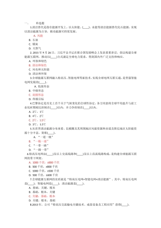 全球能源互联网(参考答案)