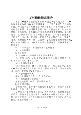 村遍访情况报告