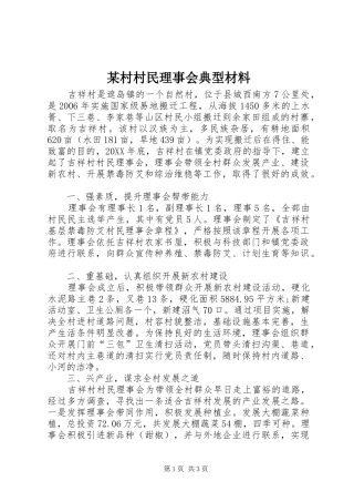 村村民理事会典型材料