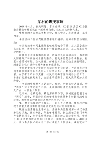 村的蝶变事迹