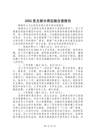 党支部分类定级自查报告
