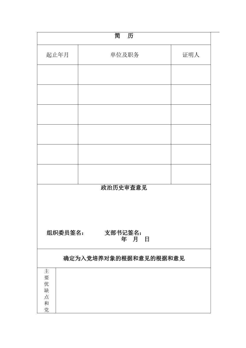 入党培养对象考察写实簿(食品学院要求)_第3页
