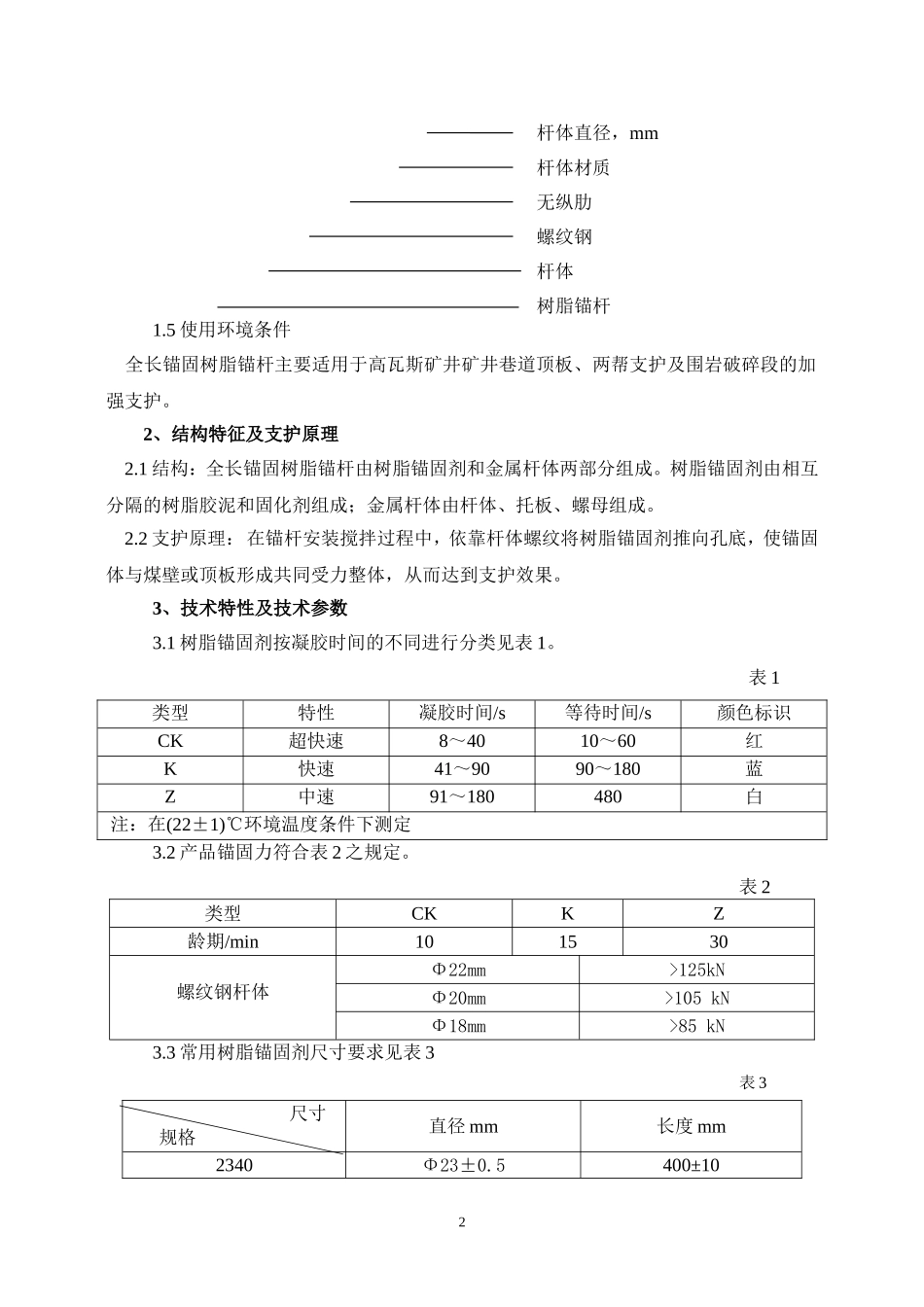 全长锚固树脂锚杆使用说明书_第3页