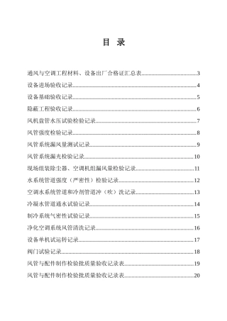 全套建筑工程资料表格(通风空调资料)