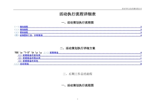 全套完整的详细活动策划执行方案(最完整的项目策划与执行表)