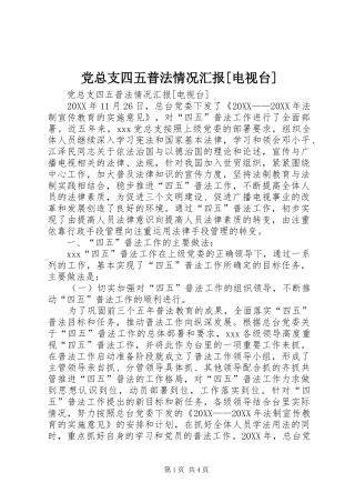 党总支四五普法情况汇报电视台