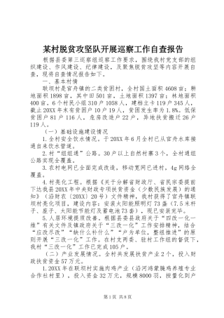 村脱贫攻坚队开展巡察工作自查报告