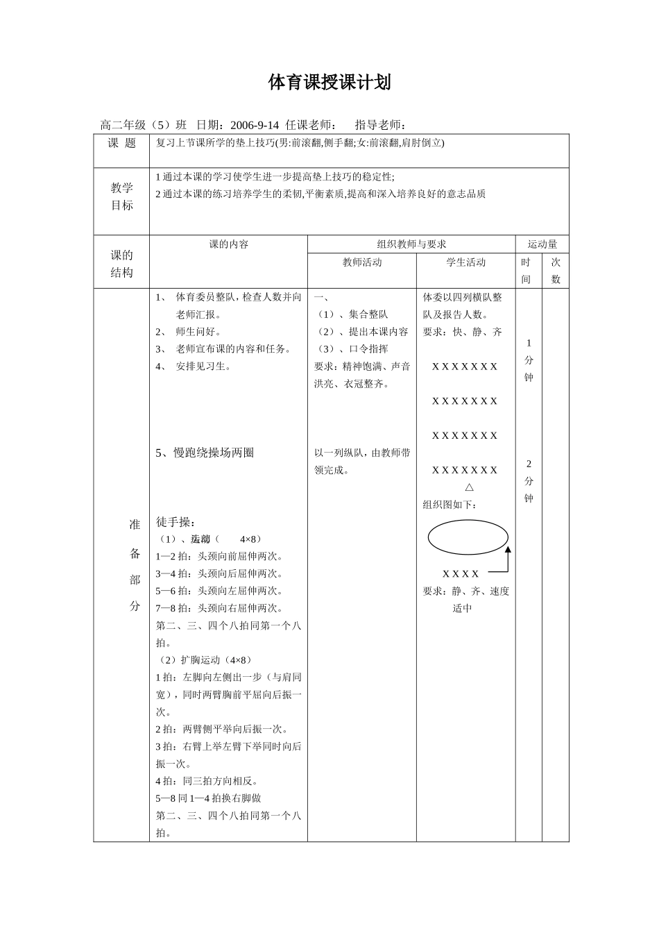 体操技巧教案(一)_第1页