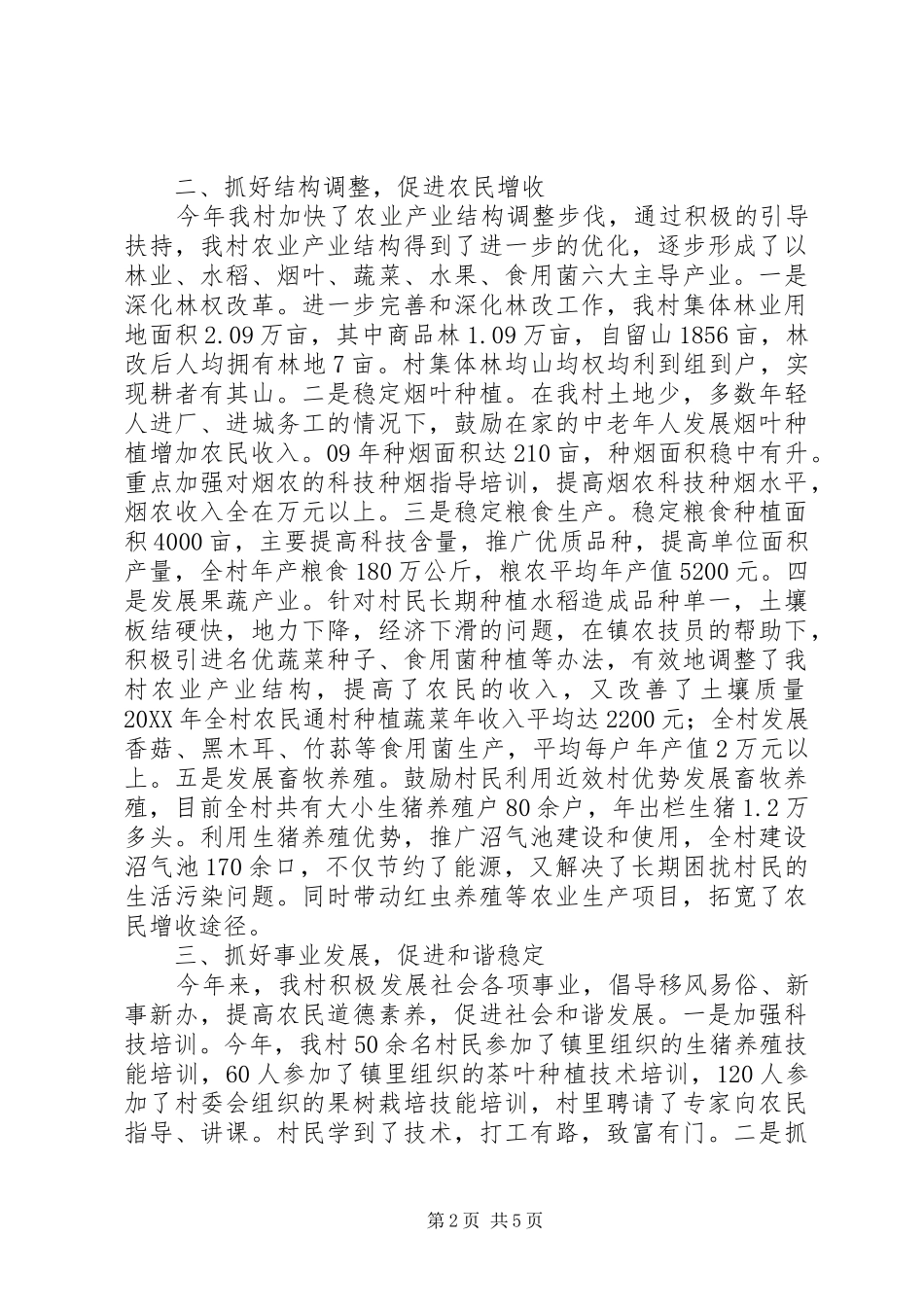 村新农村建设工作总结新版_第2页