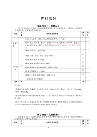 体格检查、临床技能操作标准手册