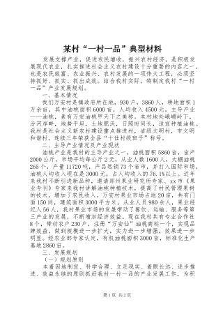 村一村一品典型材料