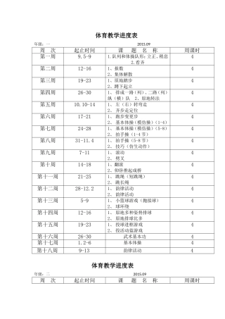 体育教学进度表
