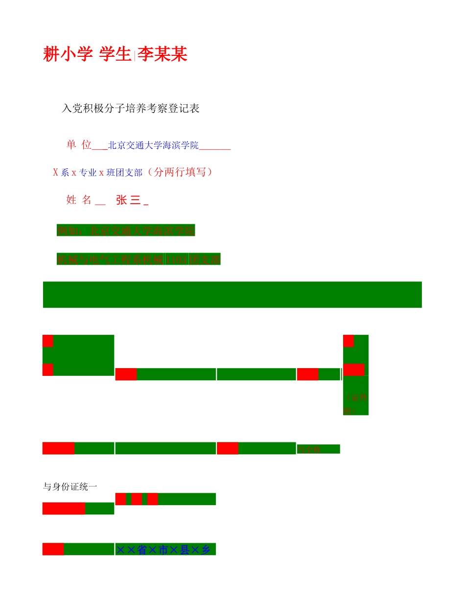 入党积极分子考察培养登记表填写范本(精)_第3页