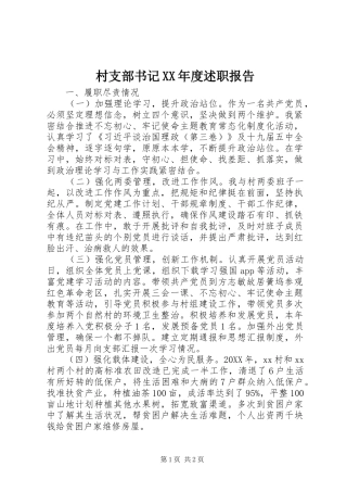 村支部书记年度述职报告