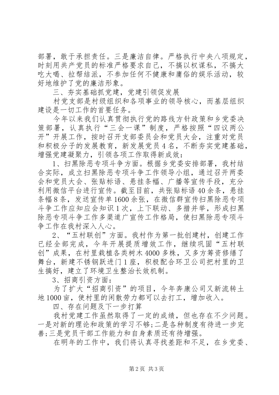 村支部书记抓党建述职报告_第2页